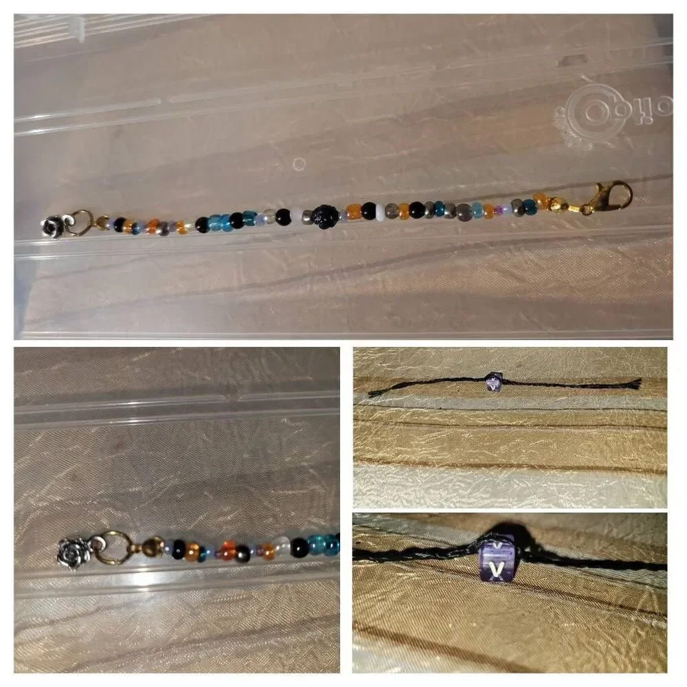 Unique handmade glow in the dark charm bracelet